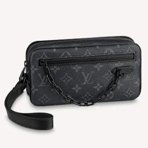 Louis Vuitton Pochette Volga Black Monogram Eclipse.  Bag is for men or women.